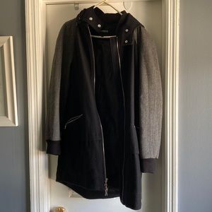 Black and gray Express coat